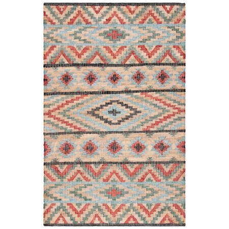 Safavieh 6 x 9 ft. Kilim Flat Weave Rectangle Area Rug Natural & Red KLM758Q-6